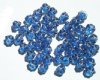 50 7mm Light Sapphire & Gold Saturn Beads